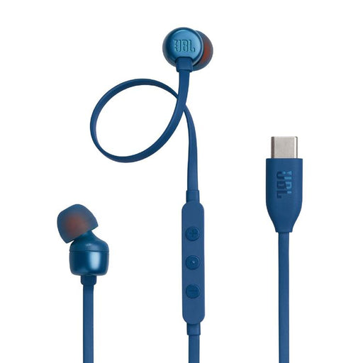 JBL Tune 310C | In-Ear Headphones - Wired - USB-C - 3 Button Remote - Blue-Bax Audio Video