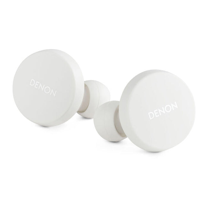 Denon PERL | In-Ear Headphones - Wireless - Bluetooth - Masimo Adaptive Acoustic Technology - White-Bax Audio Video