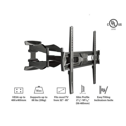 Syncmount SM-3265FM | Articulated wall mount for 32" to 65" TVs - Up to 66 lbs-SONXPLUS Rockland