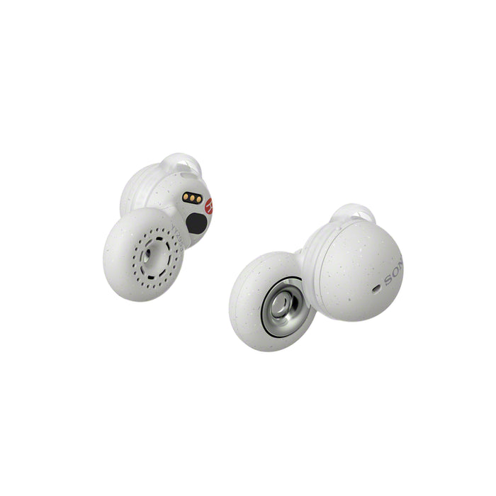 Sony WFL900 | In-Ear Headphones - LinkBuds - 100% Wireless - Bluetooth - Microphone - Adaptive Control - Up to 17.5 hours battery life - White - Side view | Bax Audio Video