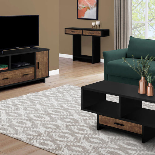 Monarch Specialties I 2803 | TV stand - 48" - With storage - Imitation wood - Brown/Black-SONXPLUS Rockland