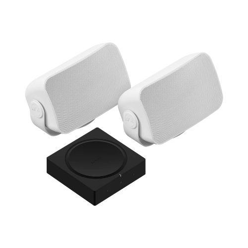 Sonos | Outdoor Set - Amp with 2 Outdoor Speakers by Sonos and Sonance - White-Bax Audio Video