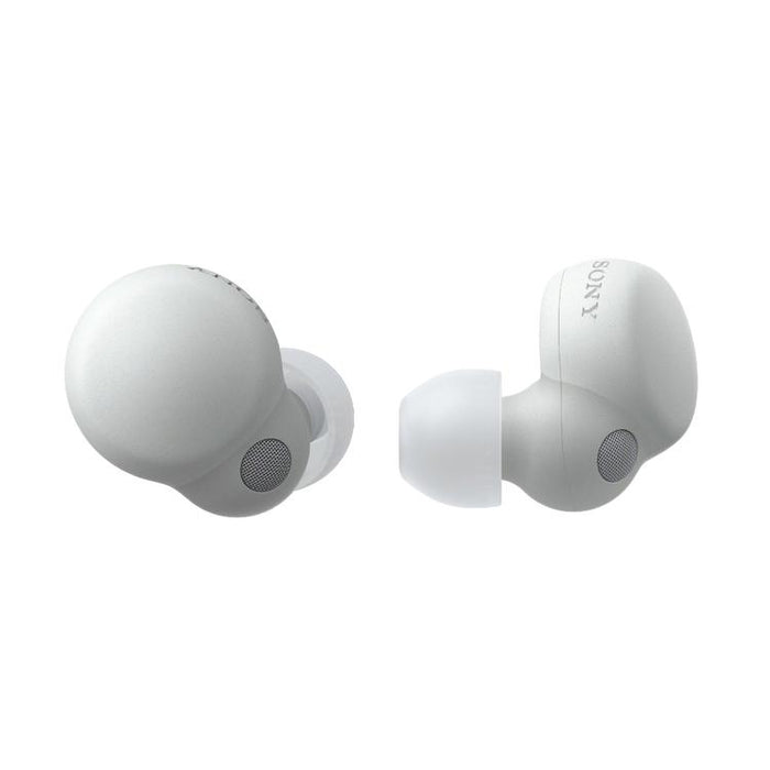 Sony WFLS900N | In-Ear Headphones - LinkBuds - 100% Wireless - Bluetooth - Microphone - Active noise cancelling - White-Bax Audio Video