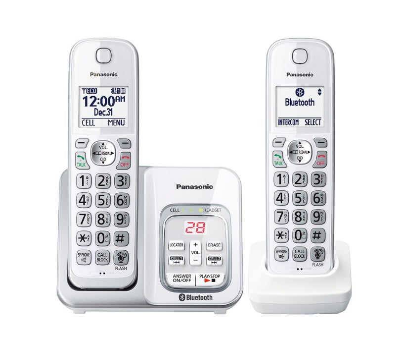 Panasonic KX-TGD592W | 2 Digital cordeless handsets - Link2Cell - Recorder - Bluetooth - White-Sonxplus Rockland