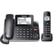Panasonic KXTGF870B | Cordless telephone combo - 1 fixed handset and 1 cordless handset - Answering machine - Black-Sonxplus Rockland